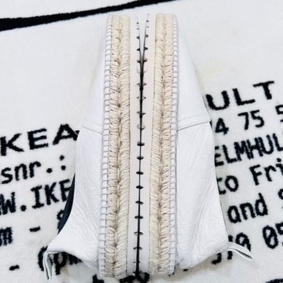 Balenciaga White Leather Platform Espadrilles